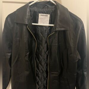 Garage black leather jacket